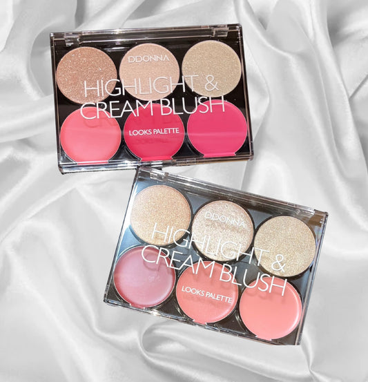 PALETTE TEINT HIGHLIGHT ET BLUSH CREME D'DONNA