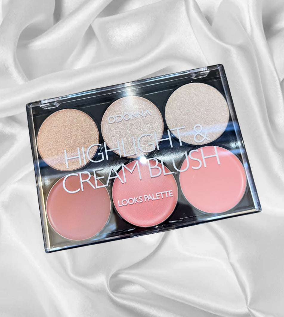 PALETTE TEINT HIGHLIGHT ET BLUSH CREME D'DONNA